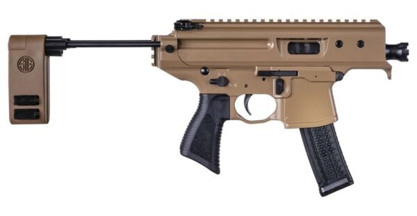 Sig Sauer MPX Copperhead 9mm Flat Dark Earth Pistol with Pivoting Contour Brace