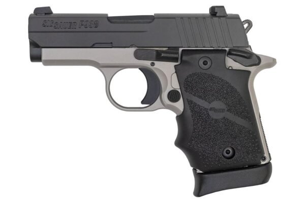 Sig Sauer P938 Ghost 9mm Micro-Compact Pistol with Ghost Gray Frame and Rubber Grips